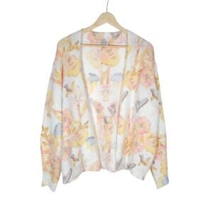 Bartolini Womens Cardigan Medium Mohair Alpaca Floral Pastels Soft Girl Luxury